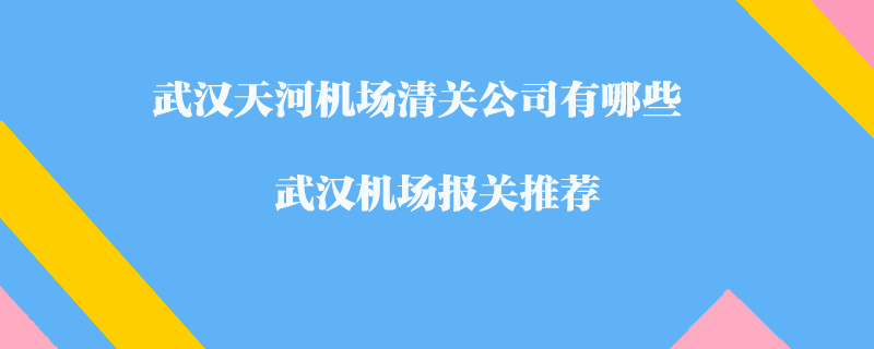 武漢天河機(jī)場清關(guān)公司有哪些?武漢機(jī)場報(bào)關(guān)推薦