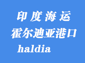 印度海運港口:霍爾迪亞(haldia)港口