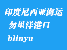印度尼西亞海運(yùn)港口:勿里洋(blinyu)港口